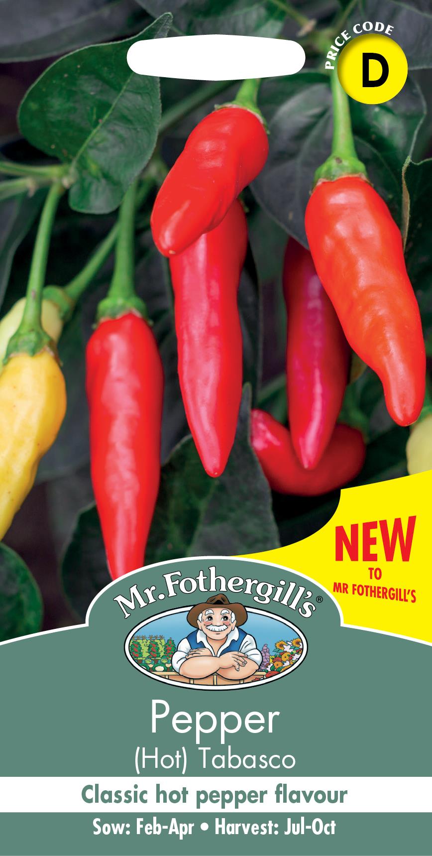 Mr Fothergills - Vegetable - Pepper - Tabasco (Hot) - 10 Seeds – JustSeed