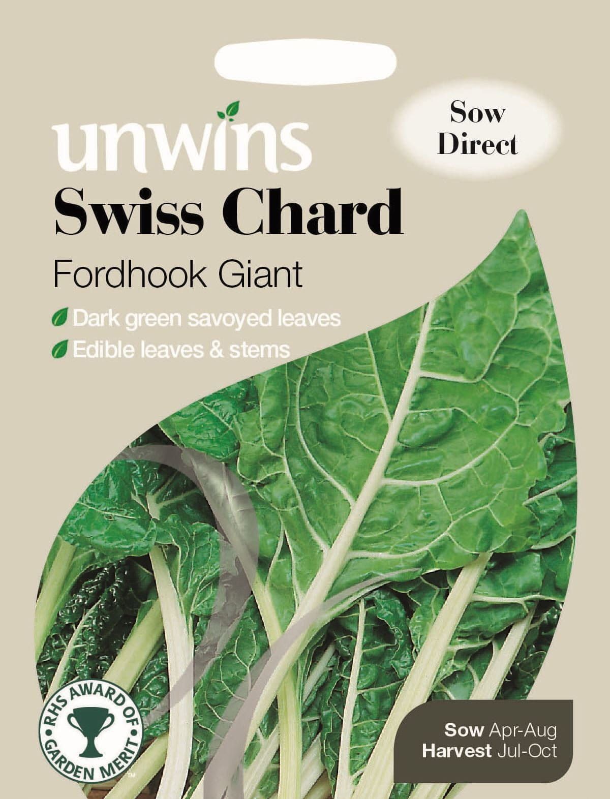 Unwins Swiss Chard Fordhook Giant 250 Seeds