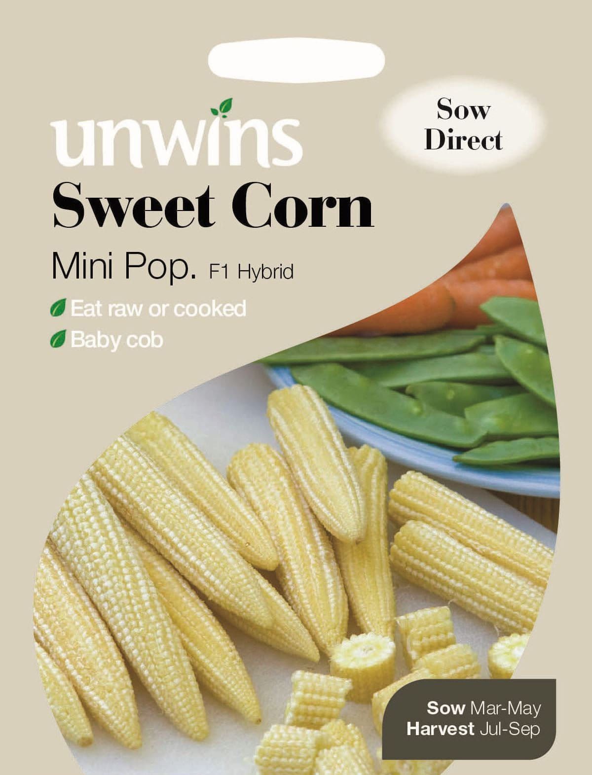 Unwins Sweet Corn Mini Pop 45 Seeds