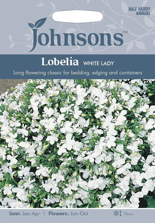 Johnsons Lobelia White Lady 2500 Seeds