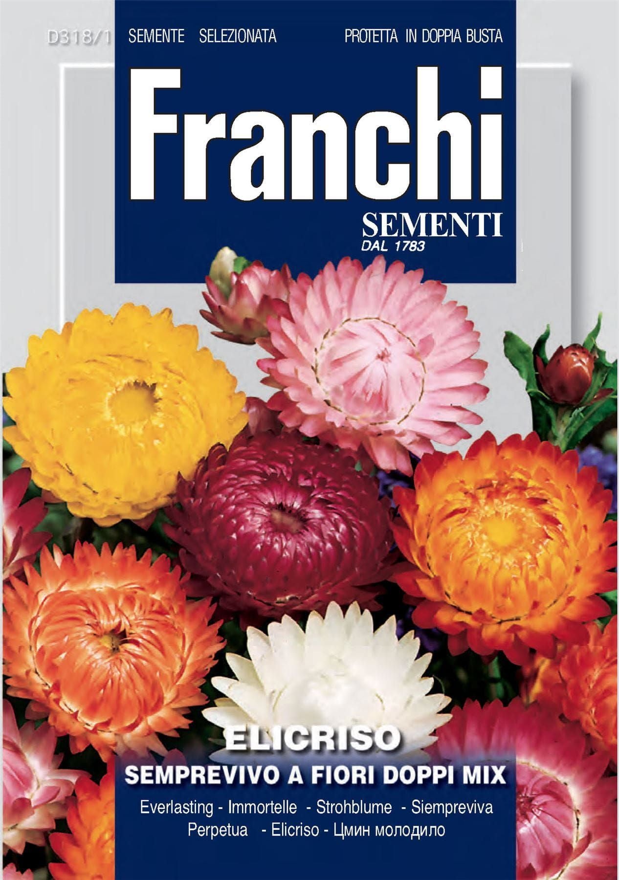 Franchi Seeds of Italy - Flower - FDBF_ 318-1 - Semprevivo - Everlasting Flower - Seeds