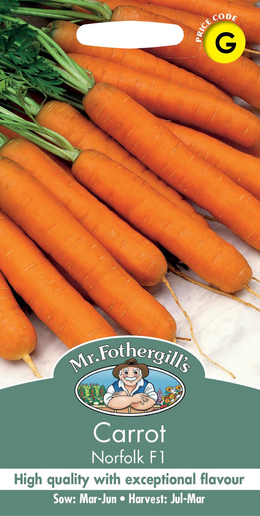 Mr Fothergills - Vegetable - Carrot - Norfolk F1 - 350 Seeds