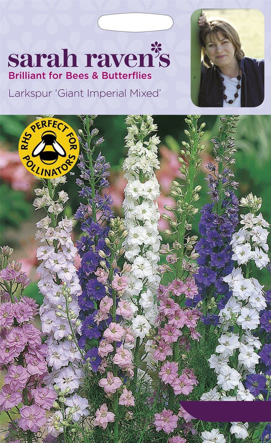 Johnsons Sarah Raven's Larkspur Giant Imperial Mixed 300 Seeds