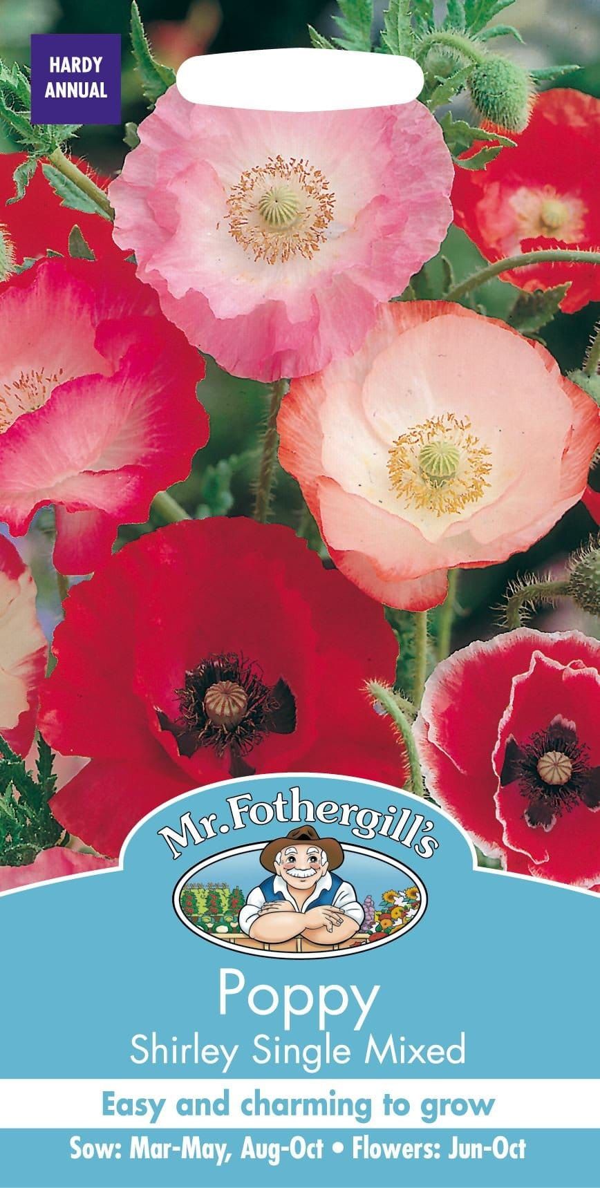 Mr Fothergills Poppy Shirley Single Mixed 1500 Seeds