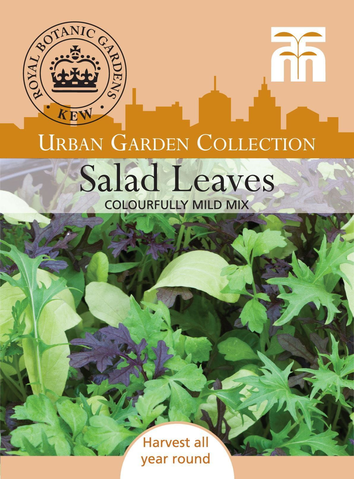 Thompson & Morgan Kew Urban Vegetables Salad Leaves Colourfully Mild Mix 400 Seed