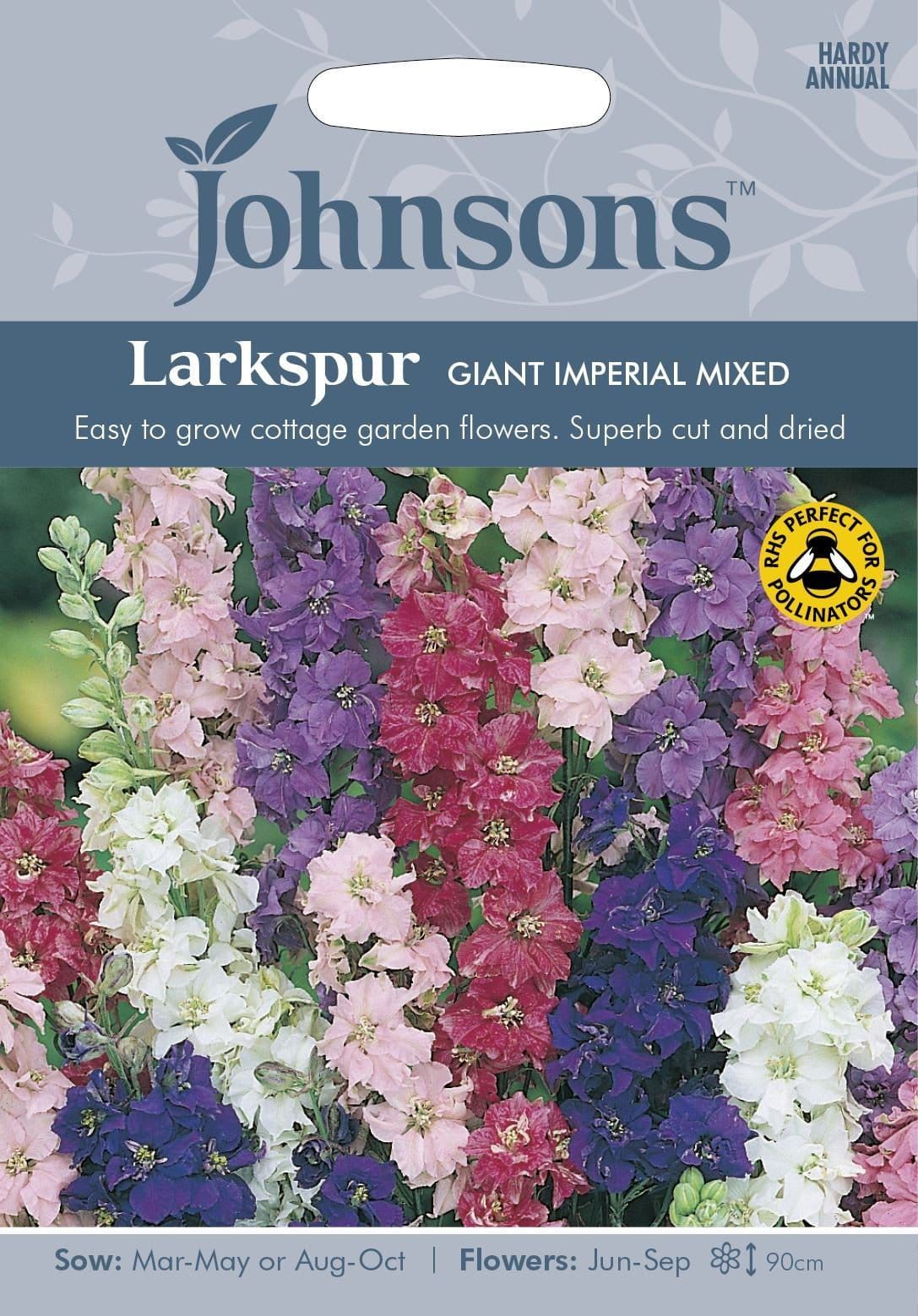 Johnsons Larkspur Giant Imperial Mixed 300 Seeds