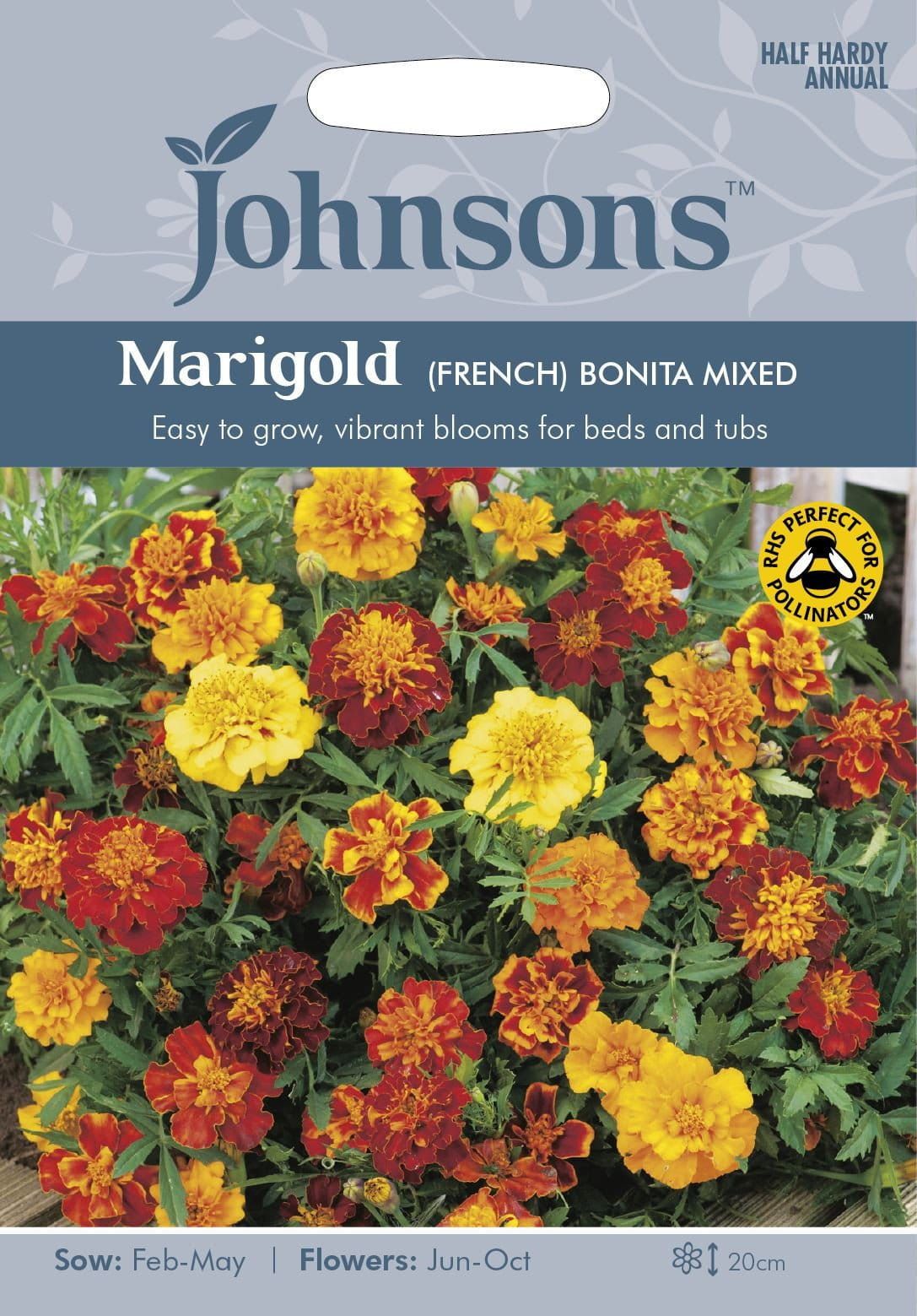 Johnsons French Marigold Bonita Mixed 150 Seeds