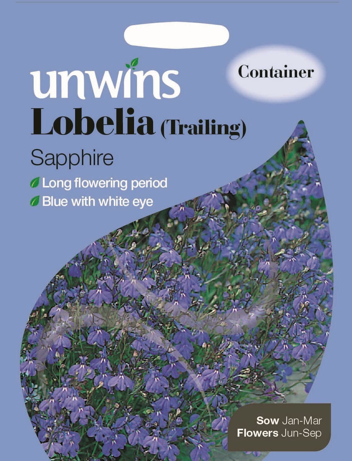 Unwins Lobelia Trailing Sapphire 1000 Seeds