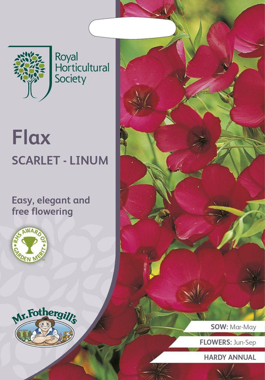 Mr Fothergills RHS Flax Scarlet Linum 500 Seeds