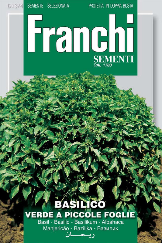 Franchi Seeds of Italy - DBO 13/4 - Basil - Verde A Piccole Foglie - Seeds
