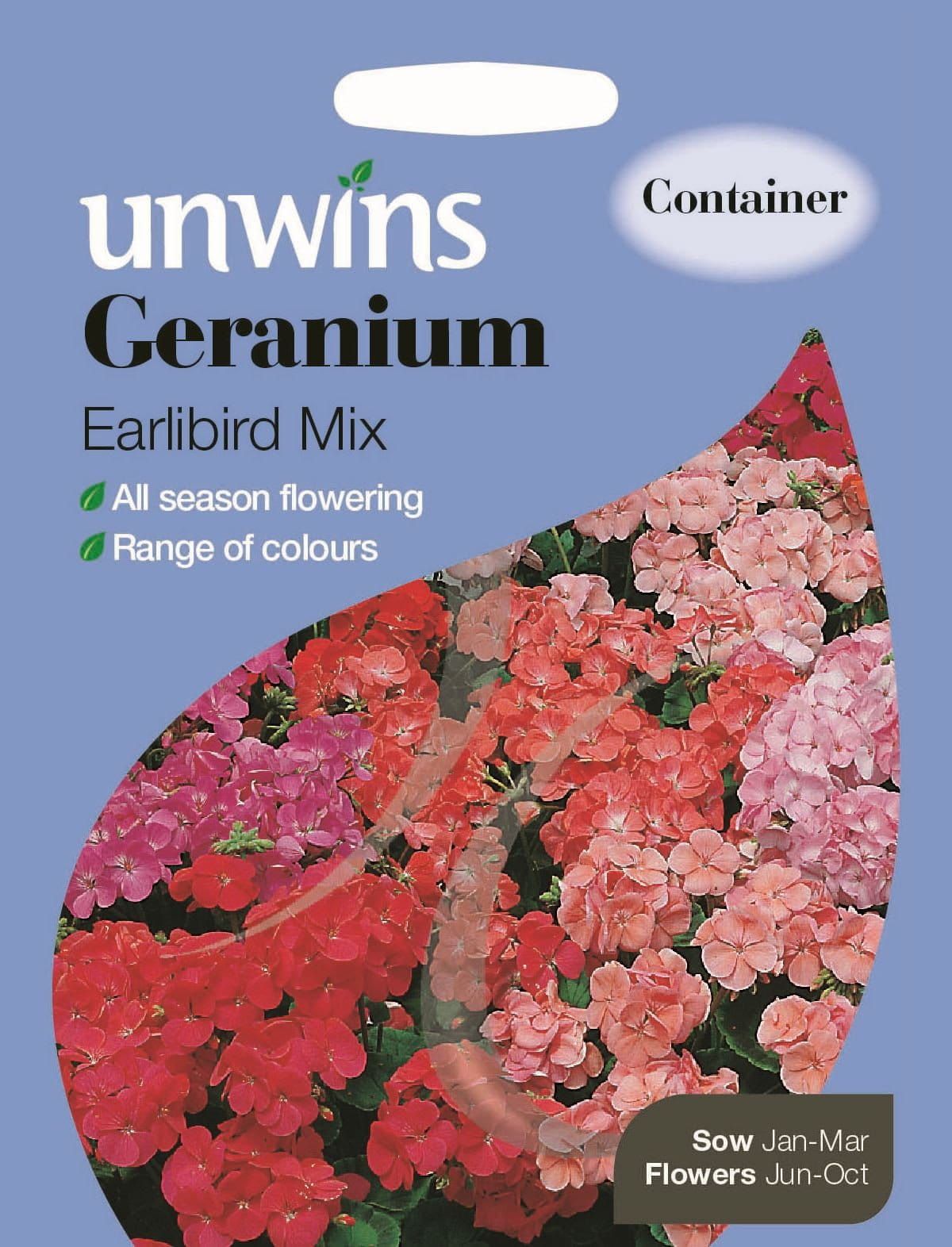 Unwins Geranium Earlibird Mix 25 Seeds
