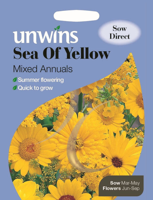 Unwins Sea of Yellow Mixed Annuals 1g Seeds