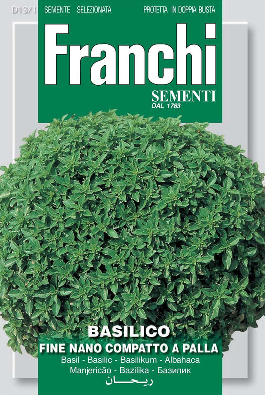 Franchi Seeds of Italy Basil Fine Verde Nano Compatto A Palla Seeds