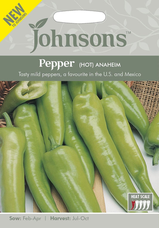 Johnsons Pepper (Hot) Anaheim 50 Seeds