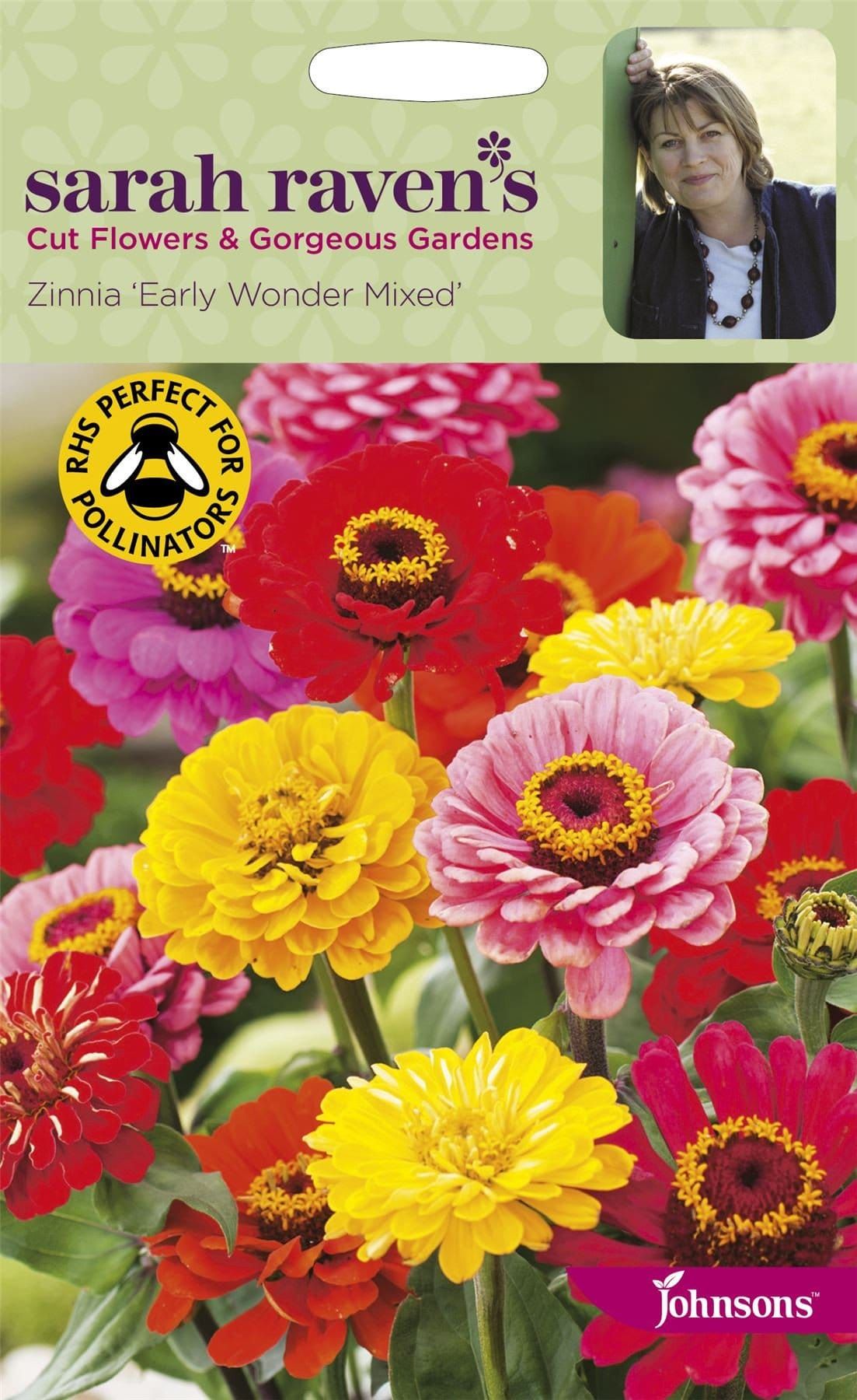 Johnsons Sarah Raven's Zinnia Early Wonder Mixed 150 Seeds