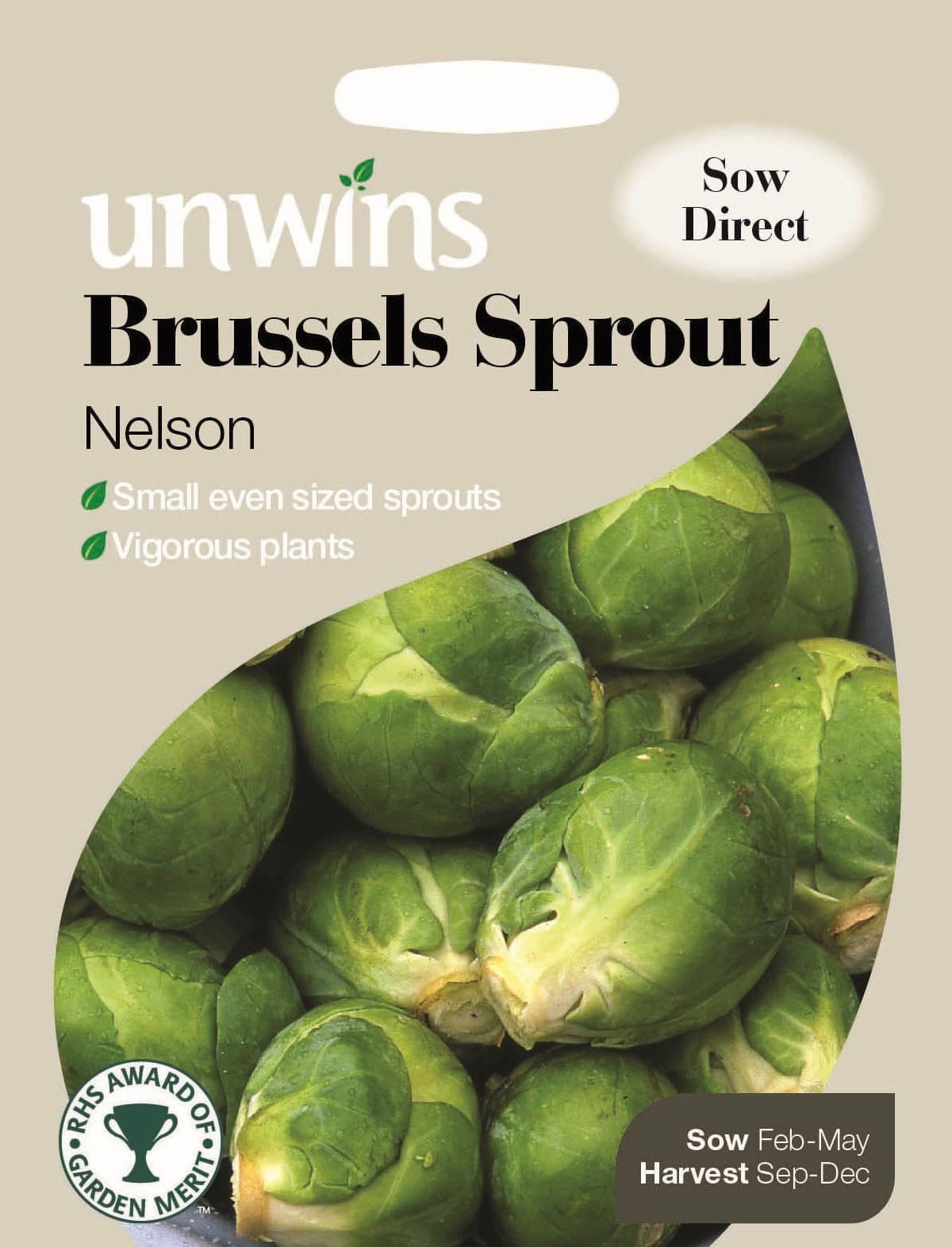 Unwins Brussels Sprout Nelson F1 - 40 Seeds