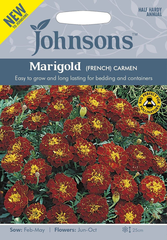 Johnsons French Marigold Carmen 60 Seeds