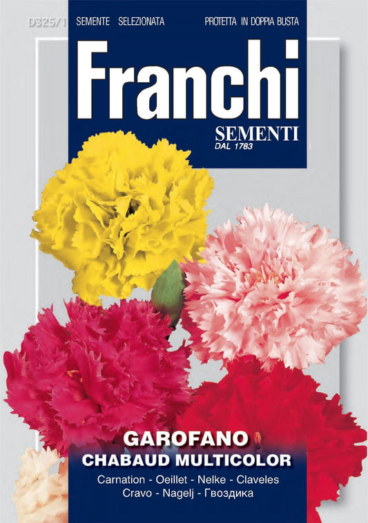 Franchi Seeds of Italy - Flower - FDBF_ 325-1 - Carnation - Chabaud Mix - Seeds