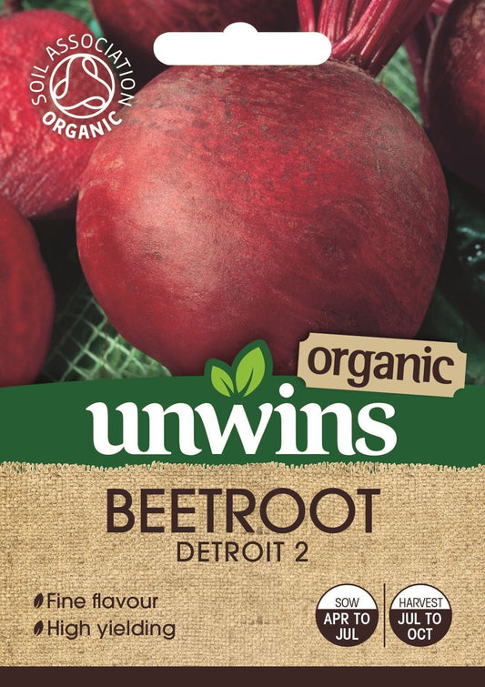Unwins Beetroot (Round) Detroit 2 (Organic) 200 Seeds