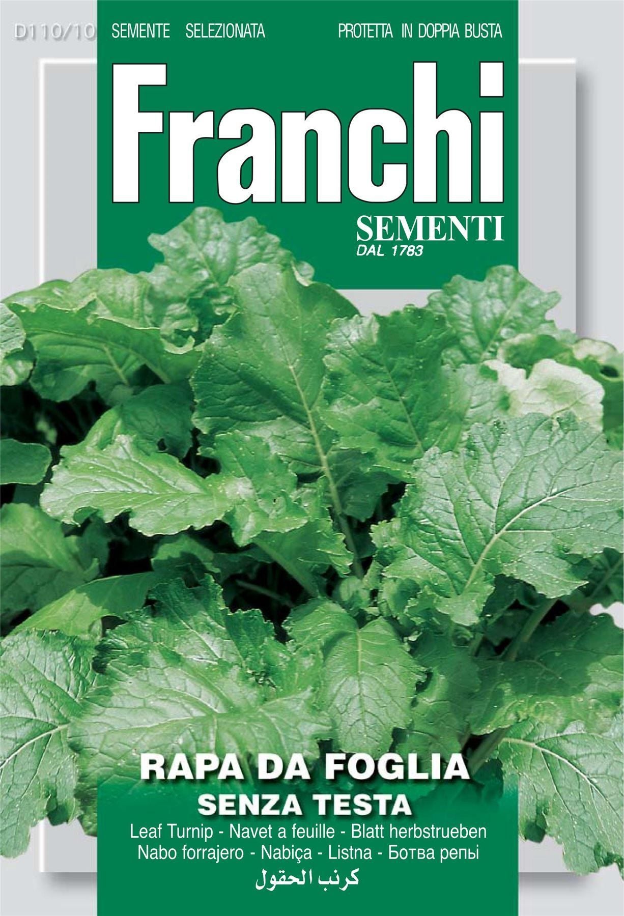 Franchi Seeds of Italy - DBO 110/10 - Turnip - Da Foglia Senza Testa - Seeds