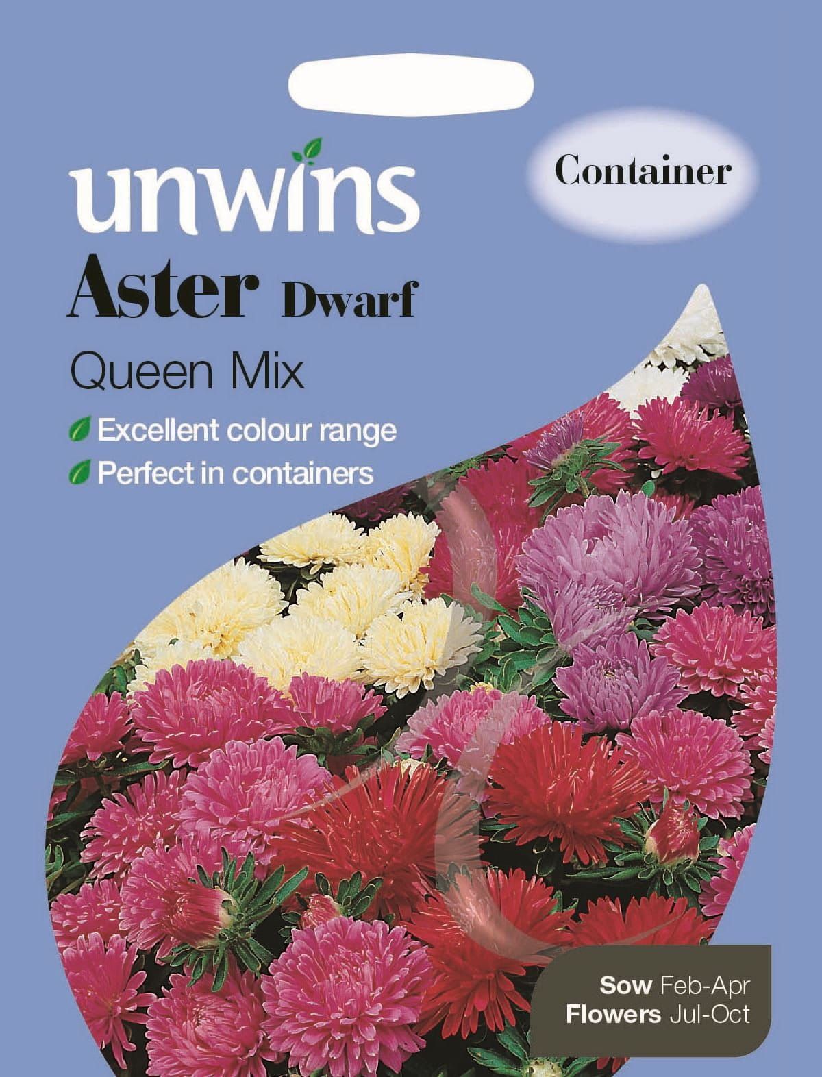 Unwins Aster Dwarf Queen Mix 150 Seeds
