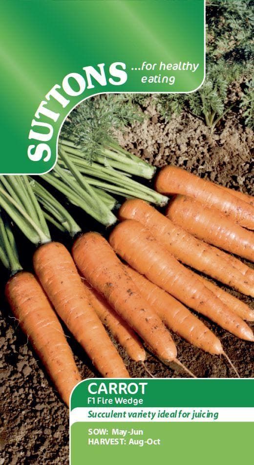 Sutton Seeds - Carrot Seeds - F1 Fire Wedge