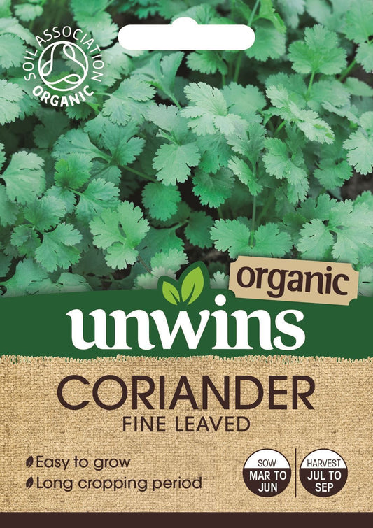 Unwins Herb Coriander Fine Leaved (Organic) 120 Seeds
