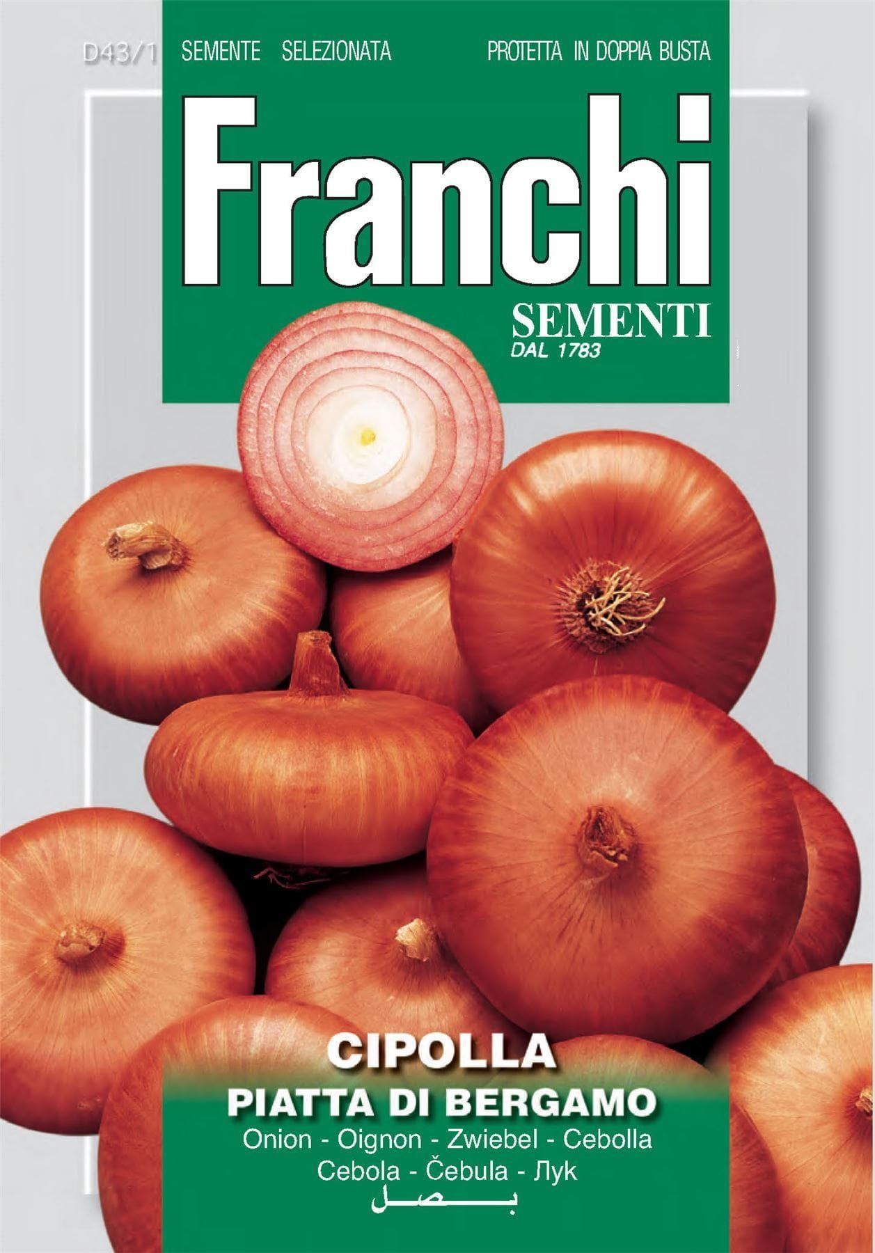 Franchi Seeds of Italy - DBO 43/1 - Onion - Piatta Di Bergamo - Seeds