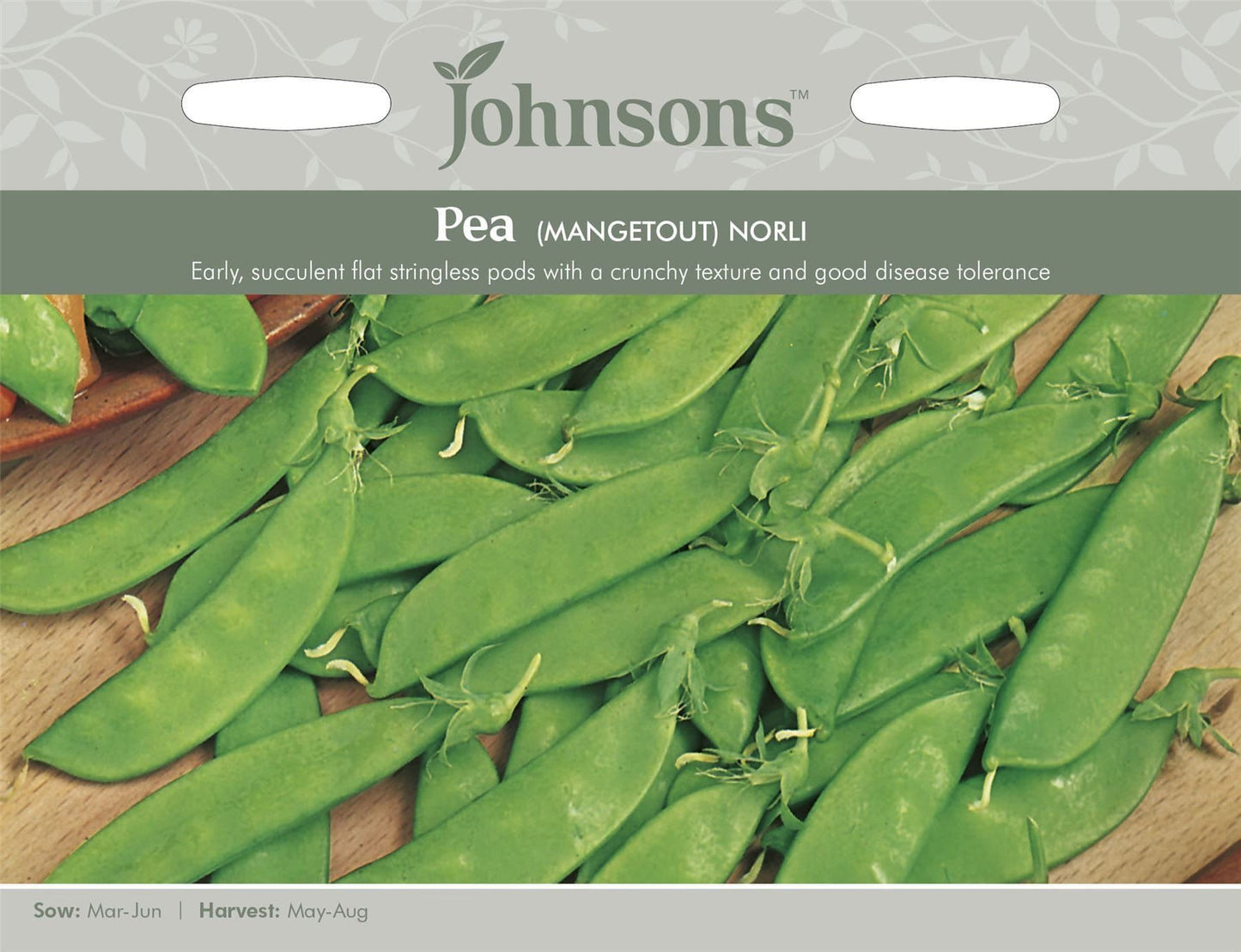 Johnsons Mangetout Pea Norli 150 Seeds