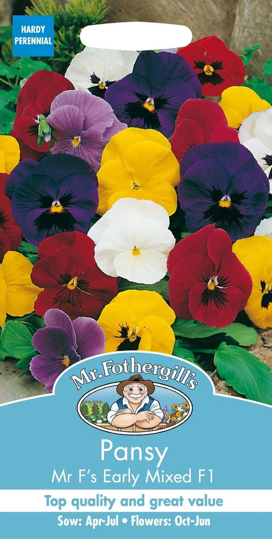 Mr Fothergills Pansy Mr Fs Early Mixed F1 50 Seeds