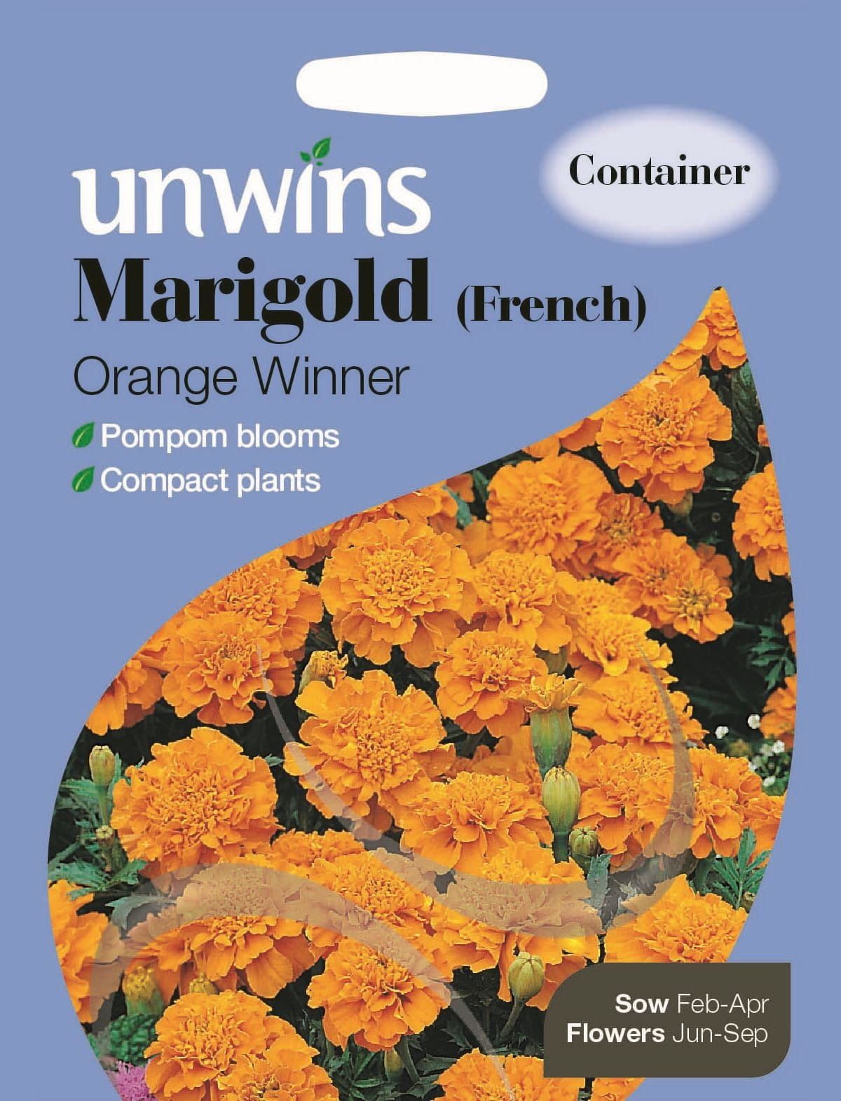Unwins Marigold French Orange Winner 105 Seeds