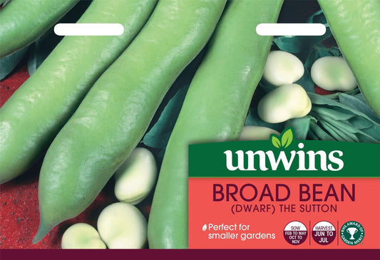 Unwins Broad Bean (Dwarf) The Sutton 45 Seeds