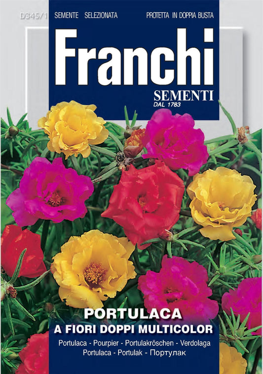 Franchi Seeds of Italy - Flower - FDBF_ 345-1 - Portulaca - a Fiori Doppi - Seeds