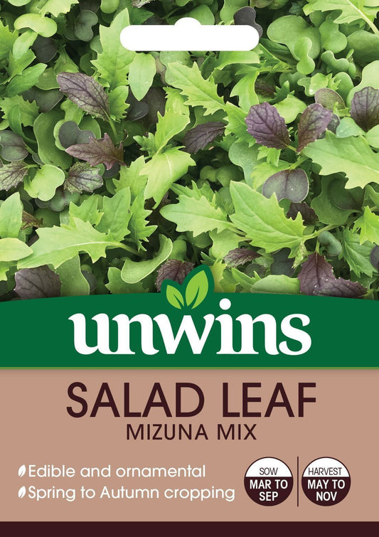 Unwins Salad Leaf Mizuna Mix 500 Seeds