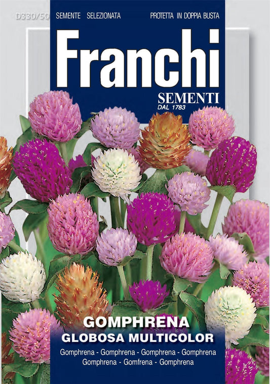 Franchi Seeds of Italy - Flower - FDBF_ 330-50 - Gomphrena - Globosa Mix - Seeds
