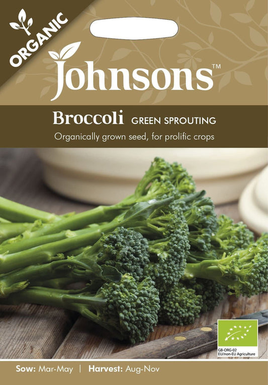 Johnsons Organic Broccoli Green Sprouting 150 Seeds