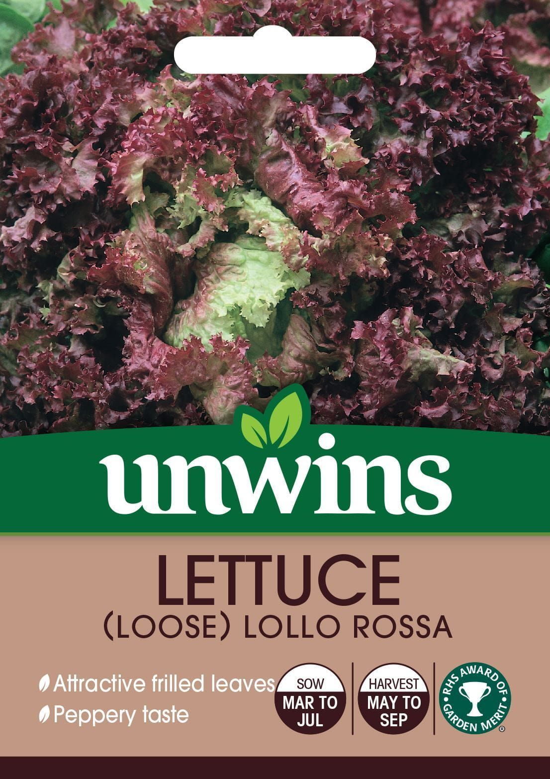 Unwins Lettuce (Loose) Lollo Rossa 300 Seeds