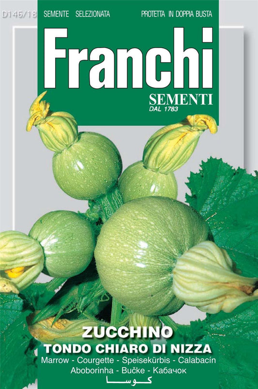 Franchi Seeds of Italy Courgette Tondo Chiaro Di Nizza Seeds