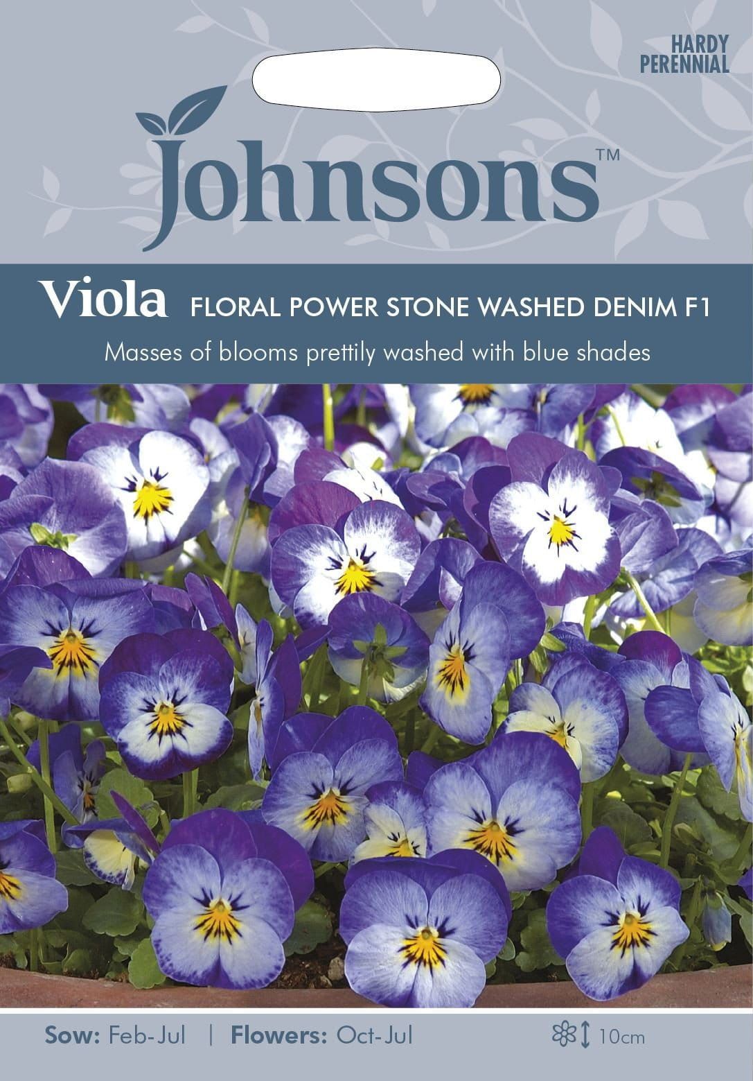 Johnsons Viola Floral Power Stone Wash Denim F1 30 Seeds