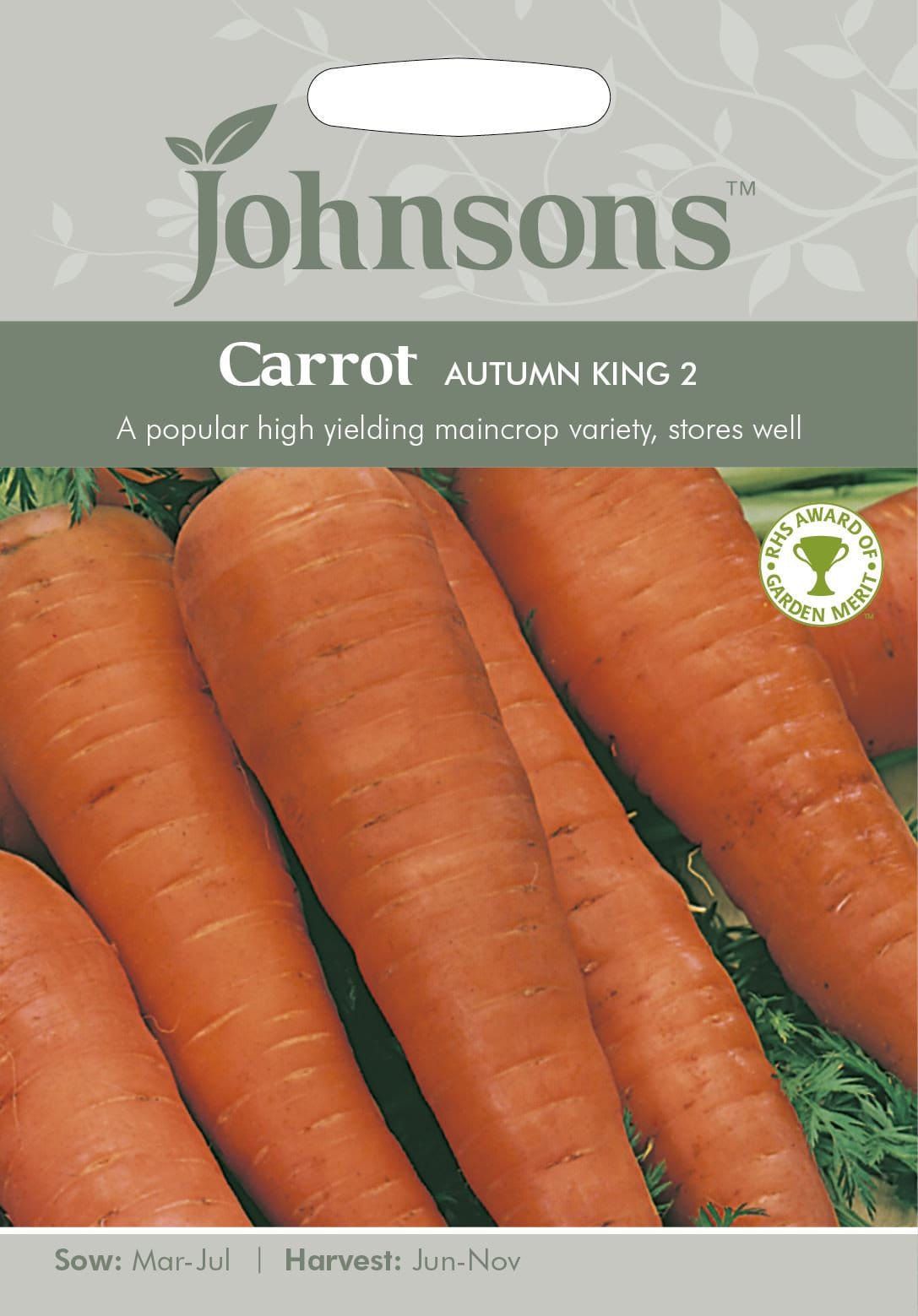 Johnsons Carrot Autumn King 2 2000 Seeds