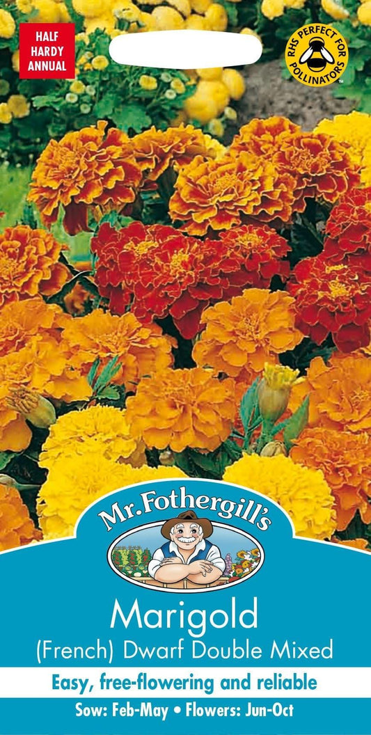 Mr Fothergills Marigold (French) Dwarf Double Mixed 150 Seeds