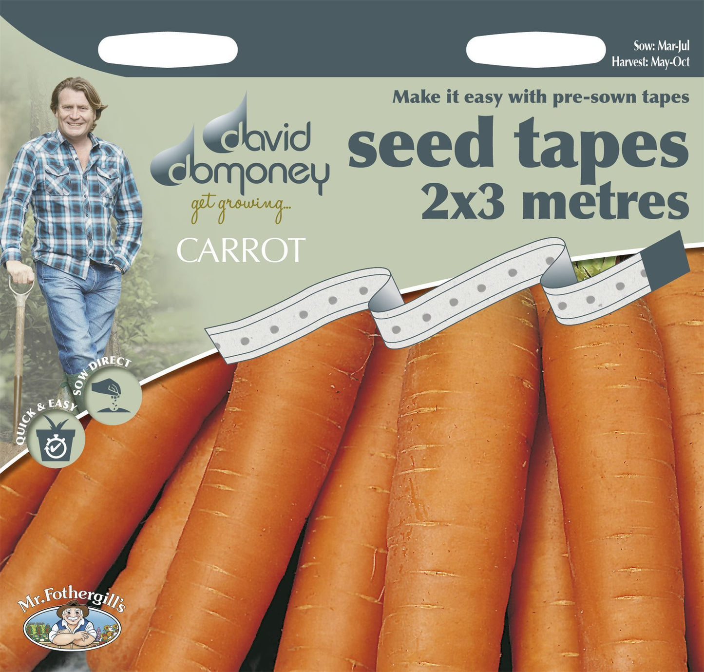 Mr Fothergills - David Domoney - Vegetable - Carrot - Nantes - Seed Tape