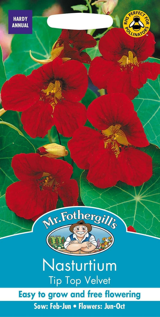 Mr Fothergills Nasturtium Tip Top Velvet 25 Seeds
