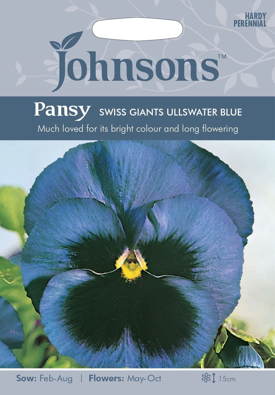 Johnsons Pansy Swiss Giants Ullswater Blue 100 Seeds