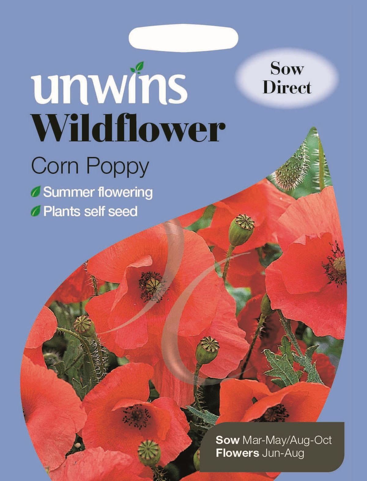 Unwins Wildflower Corn Poppy 3000 Seeds