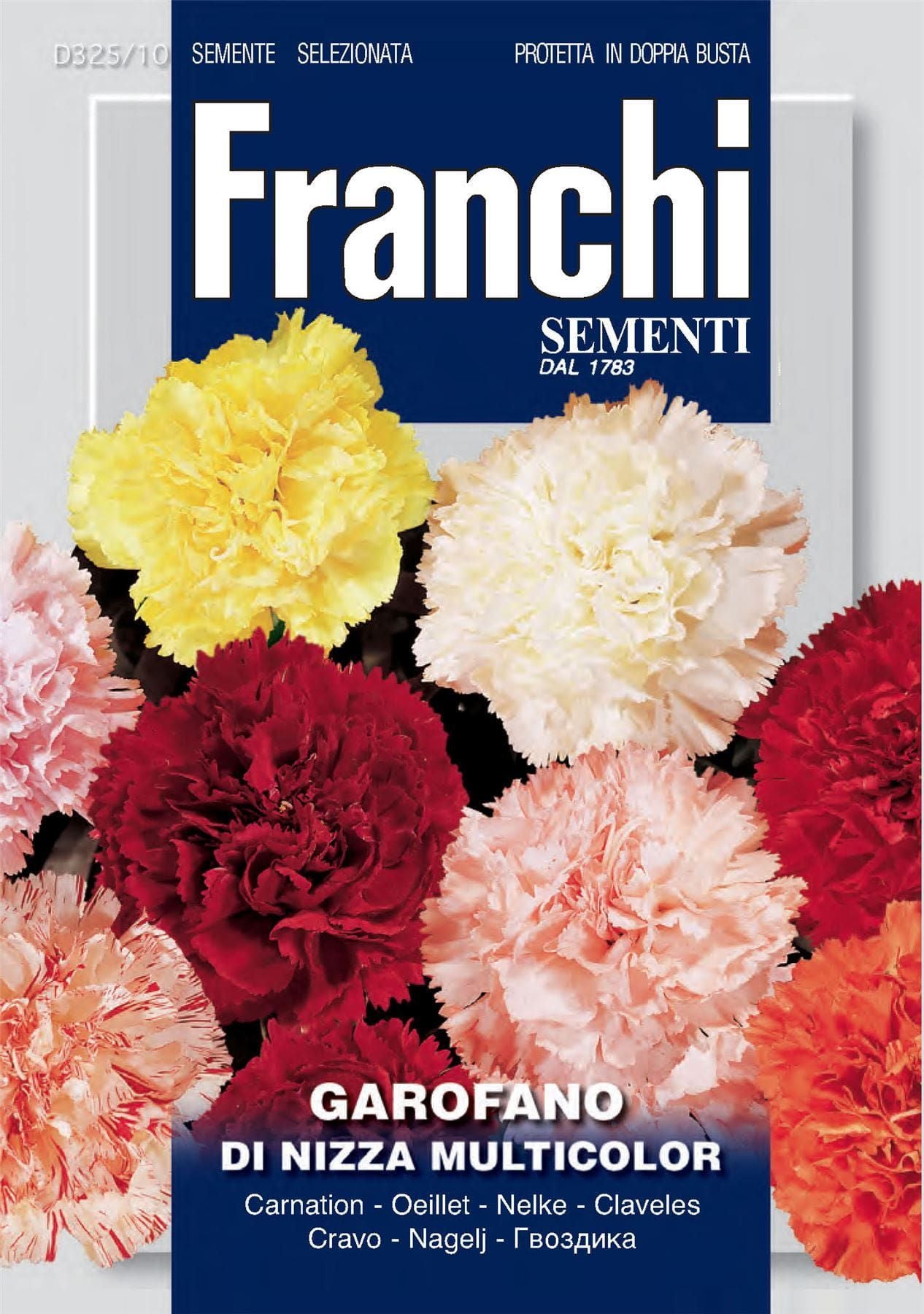 Franchi Seeds of Italy - Flower - FDBF_ 325-10 - Carnation - Garoano Di Nizza Mix - Seeds