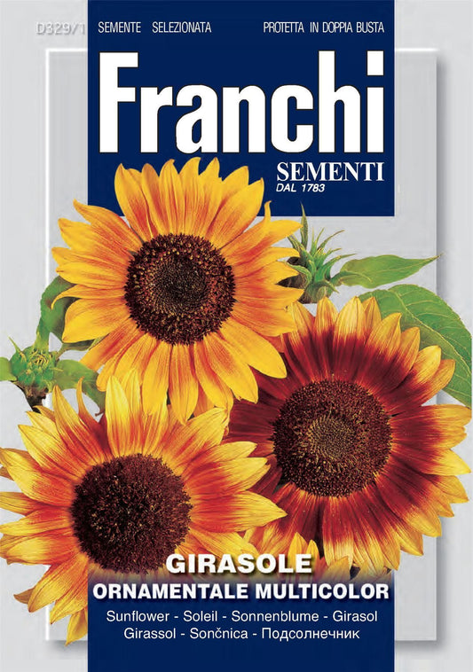 Franchi Seeds of Italy - Flower - FDBF_ 329-1 - Sunflower - Girasole - Ornmental Multicolour - Seeds