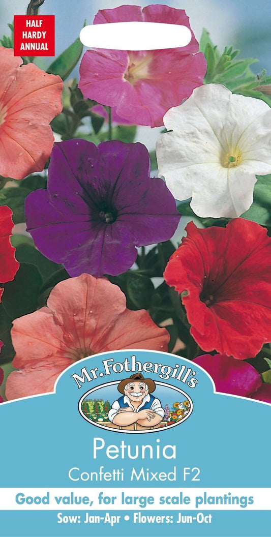Mr Fothergills Petunia Confetti Mixed F2 750 Seeds