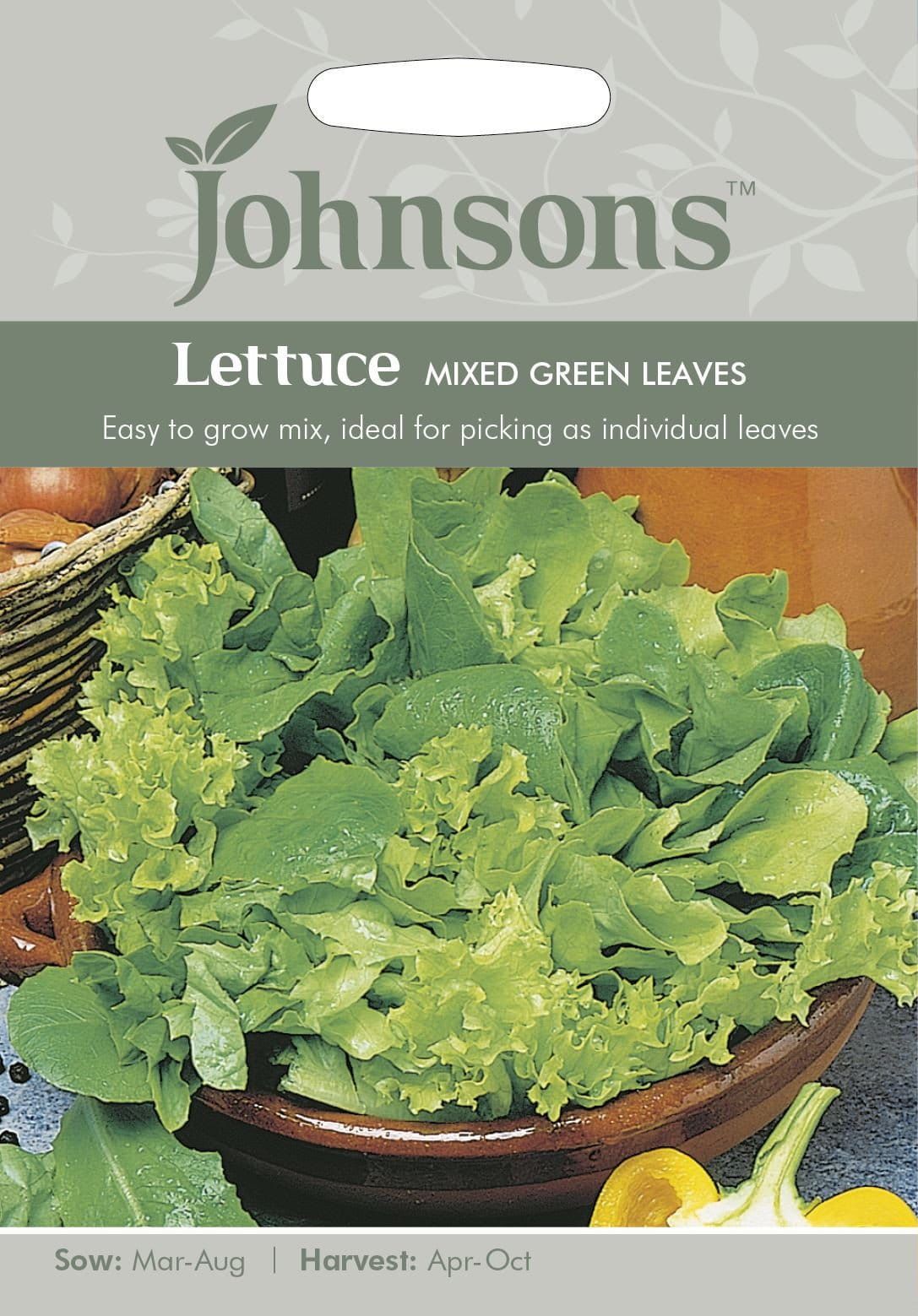 Johnsons Lettuce Mixed Green Leaves 1000 Seeds