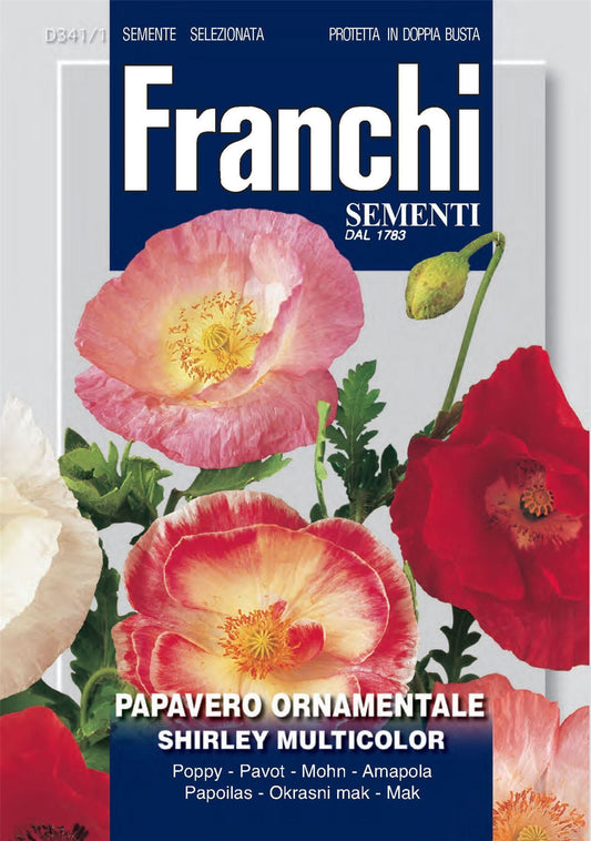 Franchi Seeds of Italy - Flower - FDBF_ 341-1 - Papaver - Ornamental Shirley Mix - Seeds
